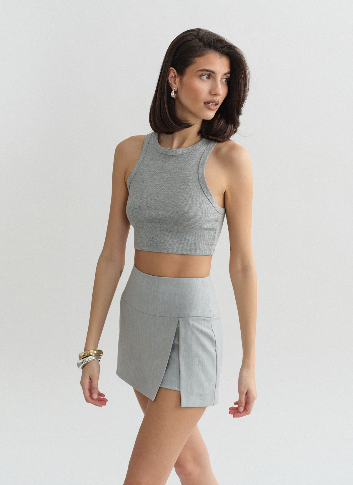 Υφασμάτινη παντελονόφουστα με σκίσιμο-13