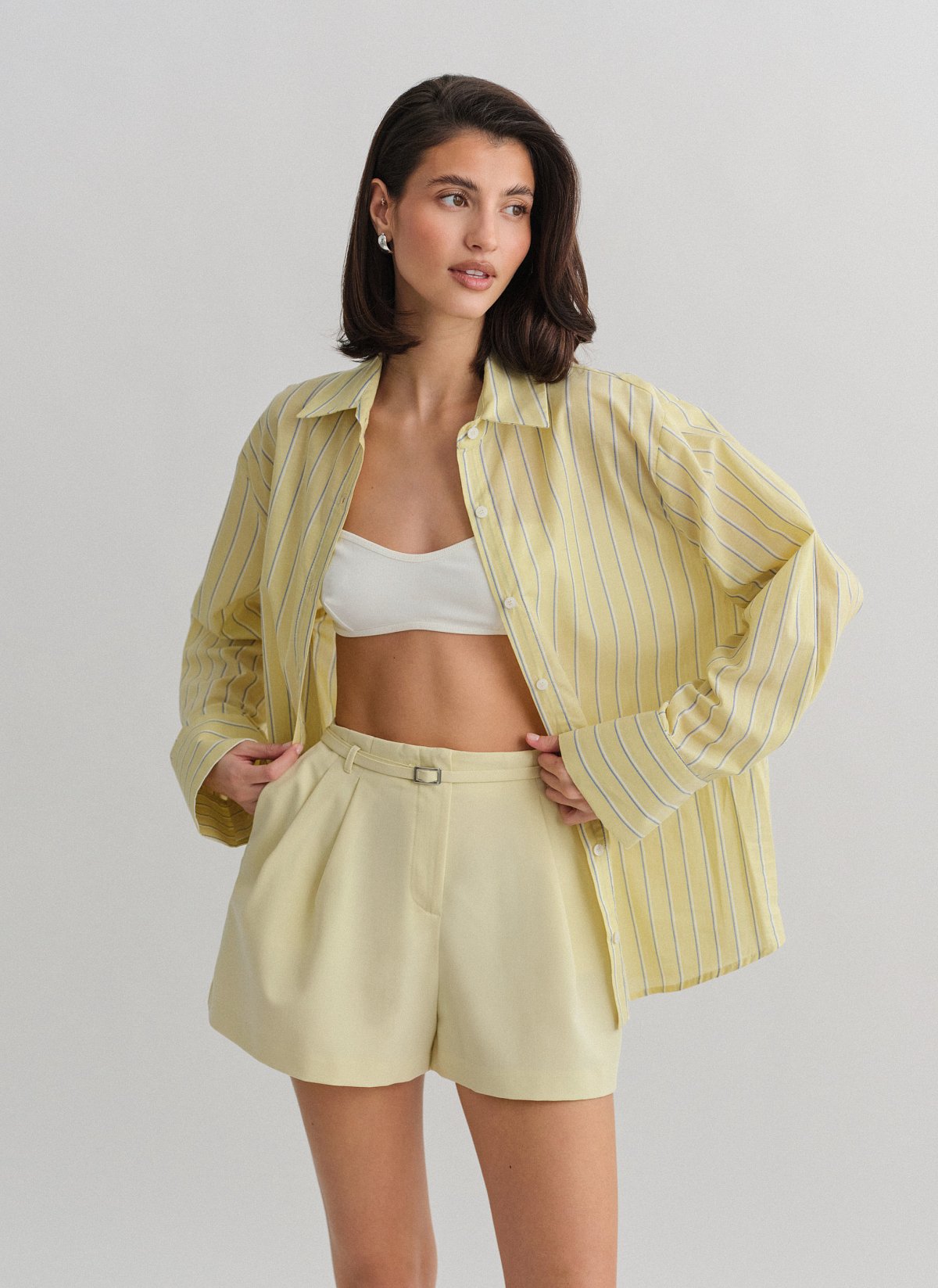 Oversized ριγέ πουκάμισο-1