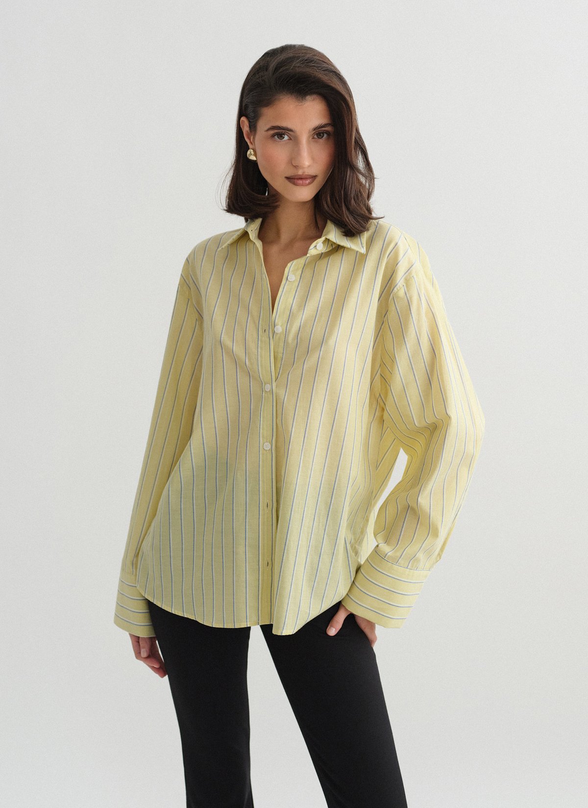 Oversized ριγέ πουκάμισο-7