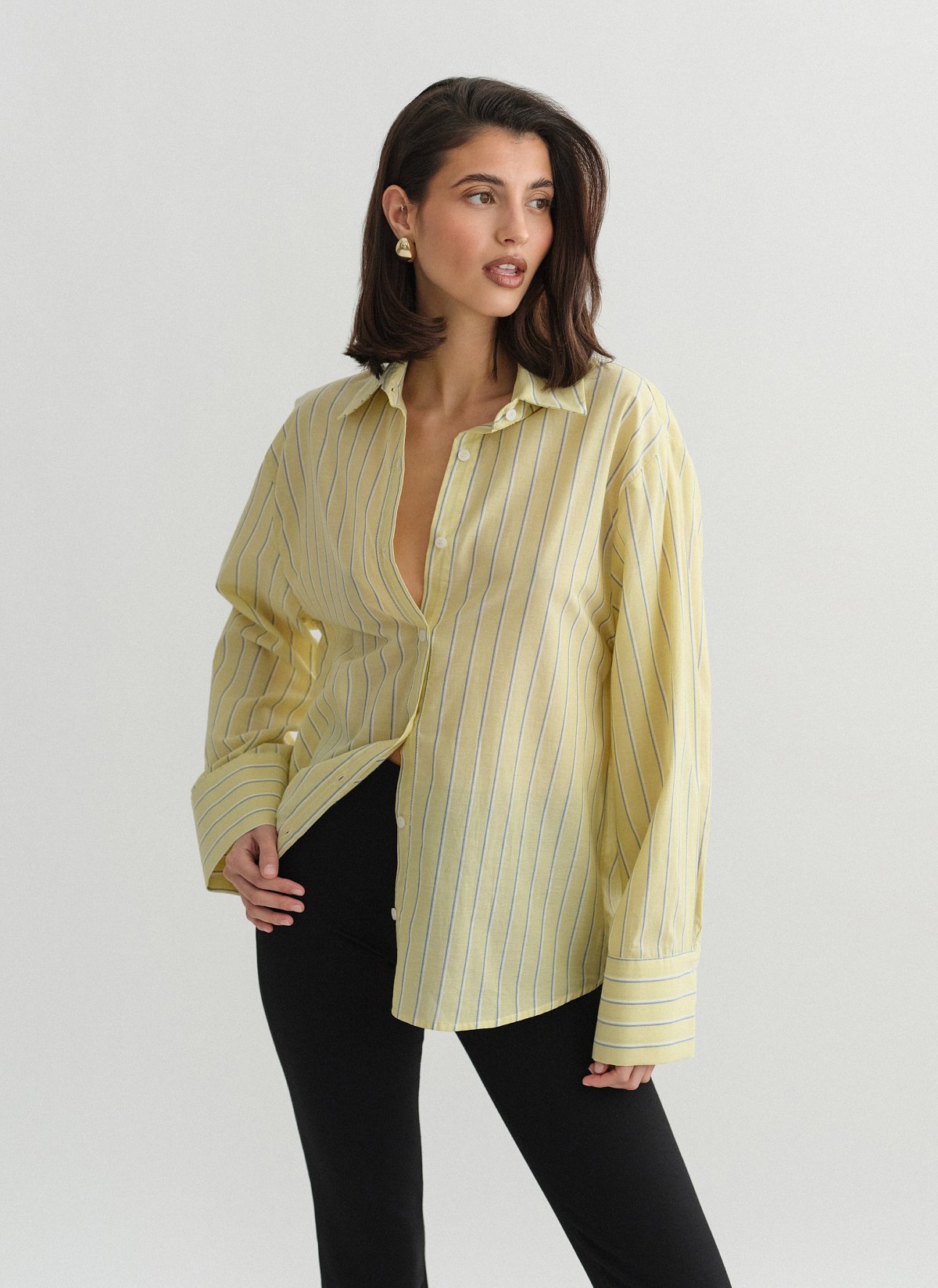 Oversized ριγέ πουκάμισο-8