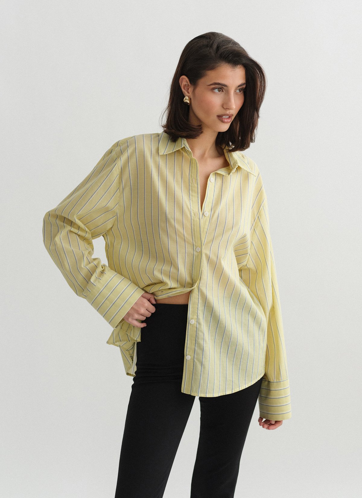 Oversized ριγέ πουκάμισο-9