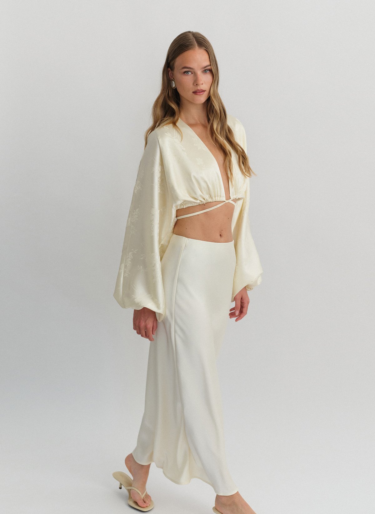 Satin maxi skirt-2