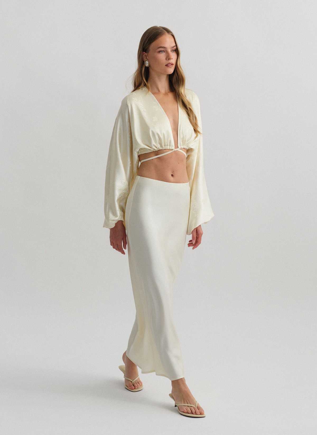 Satin maxi skirt-1