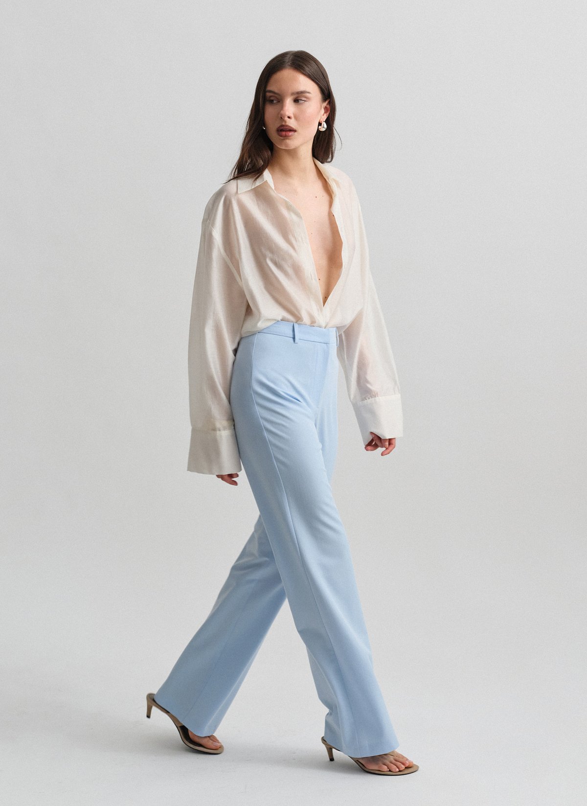 Υφασμάτινο ίσιο παντελόνι-5