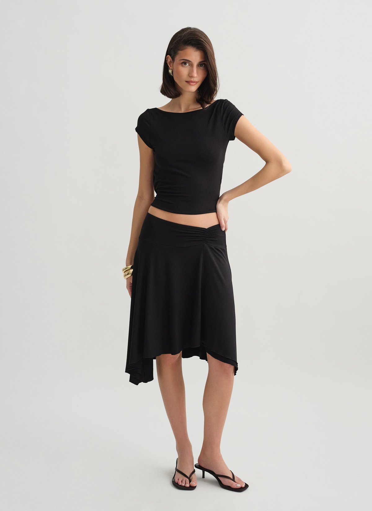 Asymmetric bamboo skirt-24