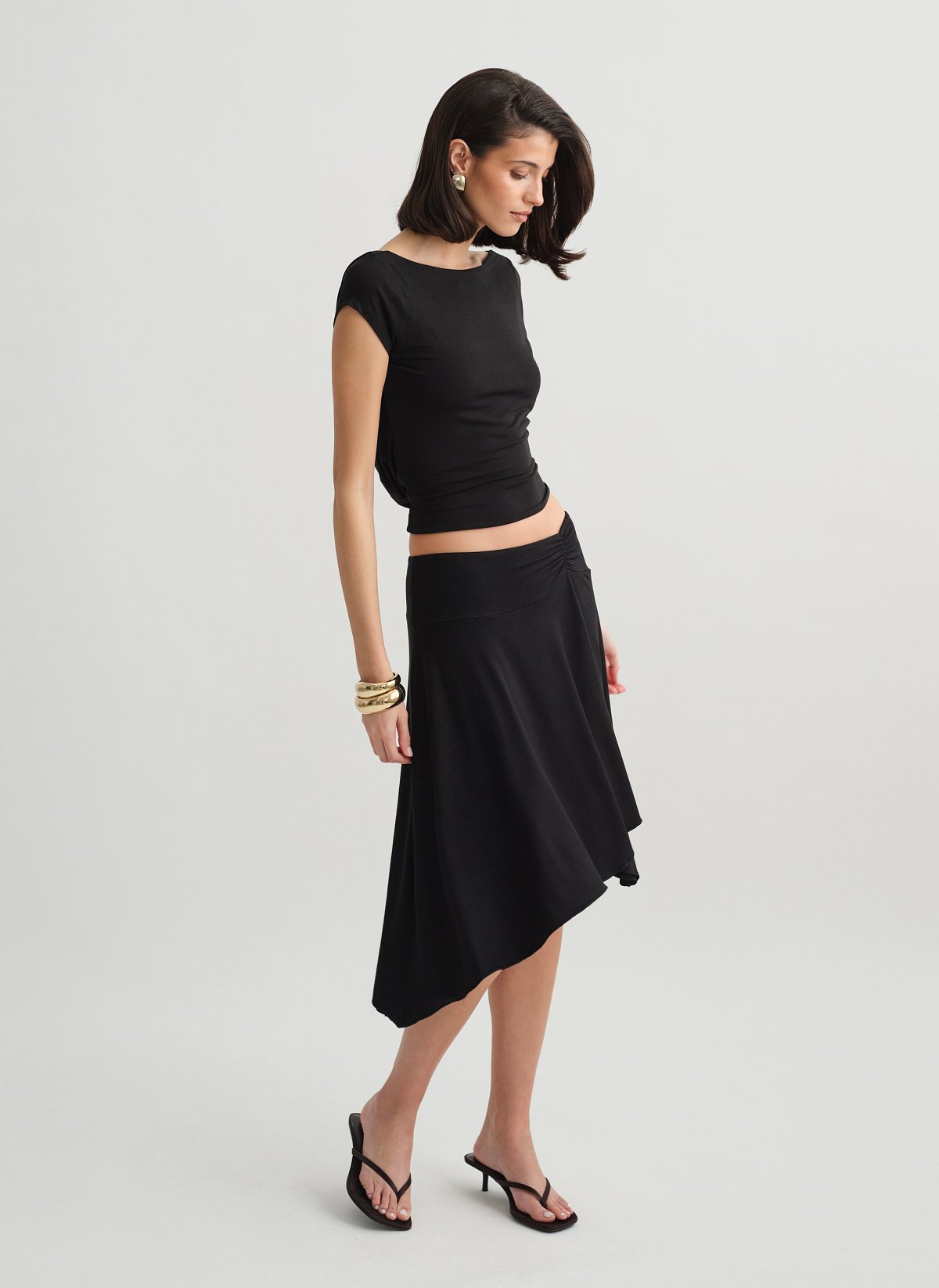 Asymmetric bamboo skirt-23