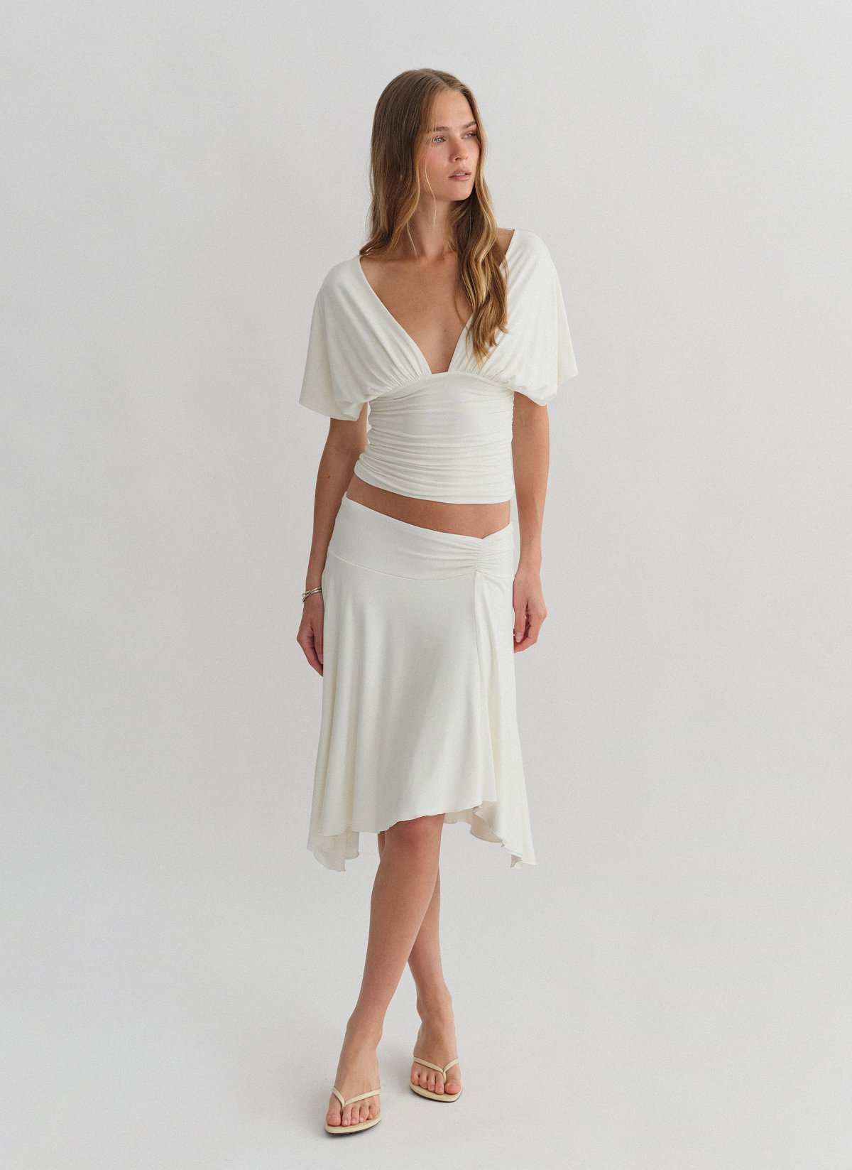 Asymmetric bamboo skirt-3