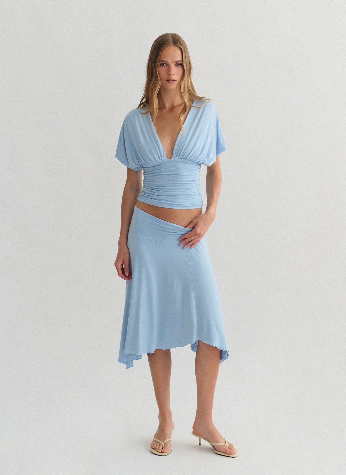 Asymmetric bamboo skirt-17
