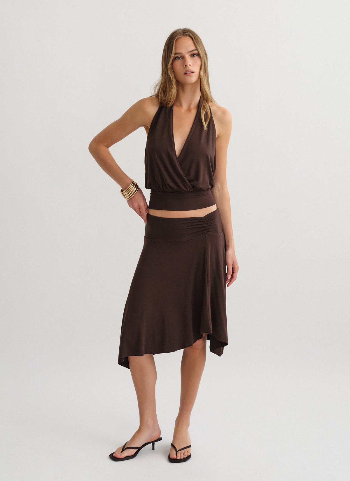 Asymmetric bamboo skirt-10