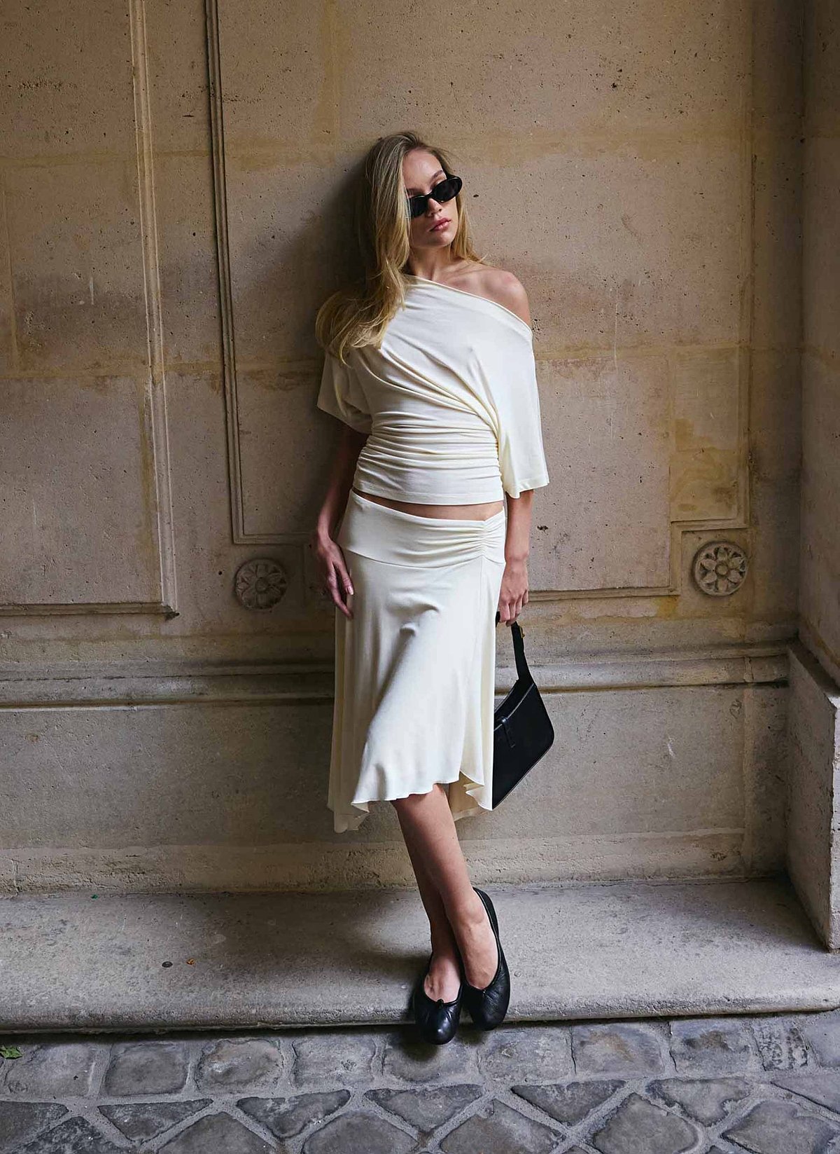 Asymmetric bamboo skirt-4