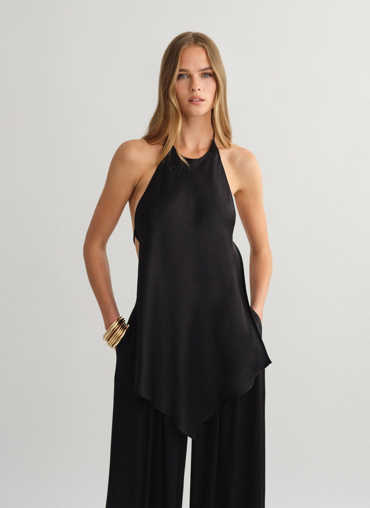 Satin halter blouse-12