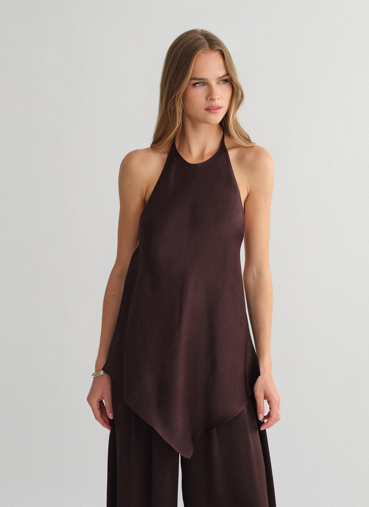 Satin halter blouse-17