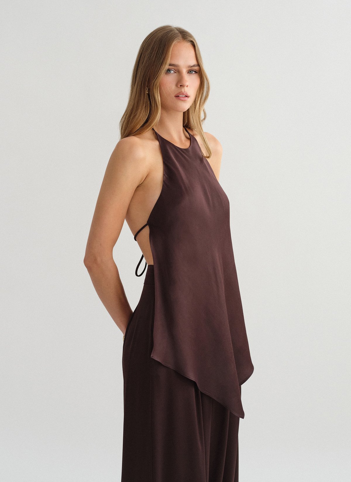 Satin halter blouse-16