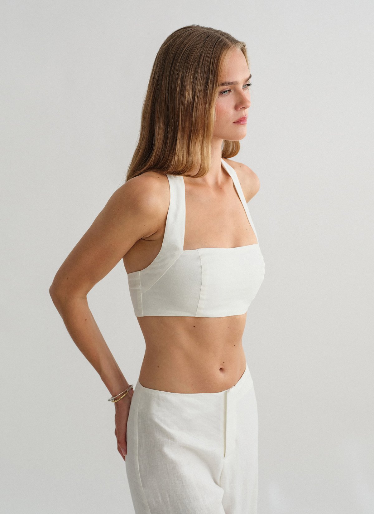 Λινό halter crop τοπ-9