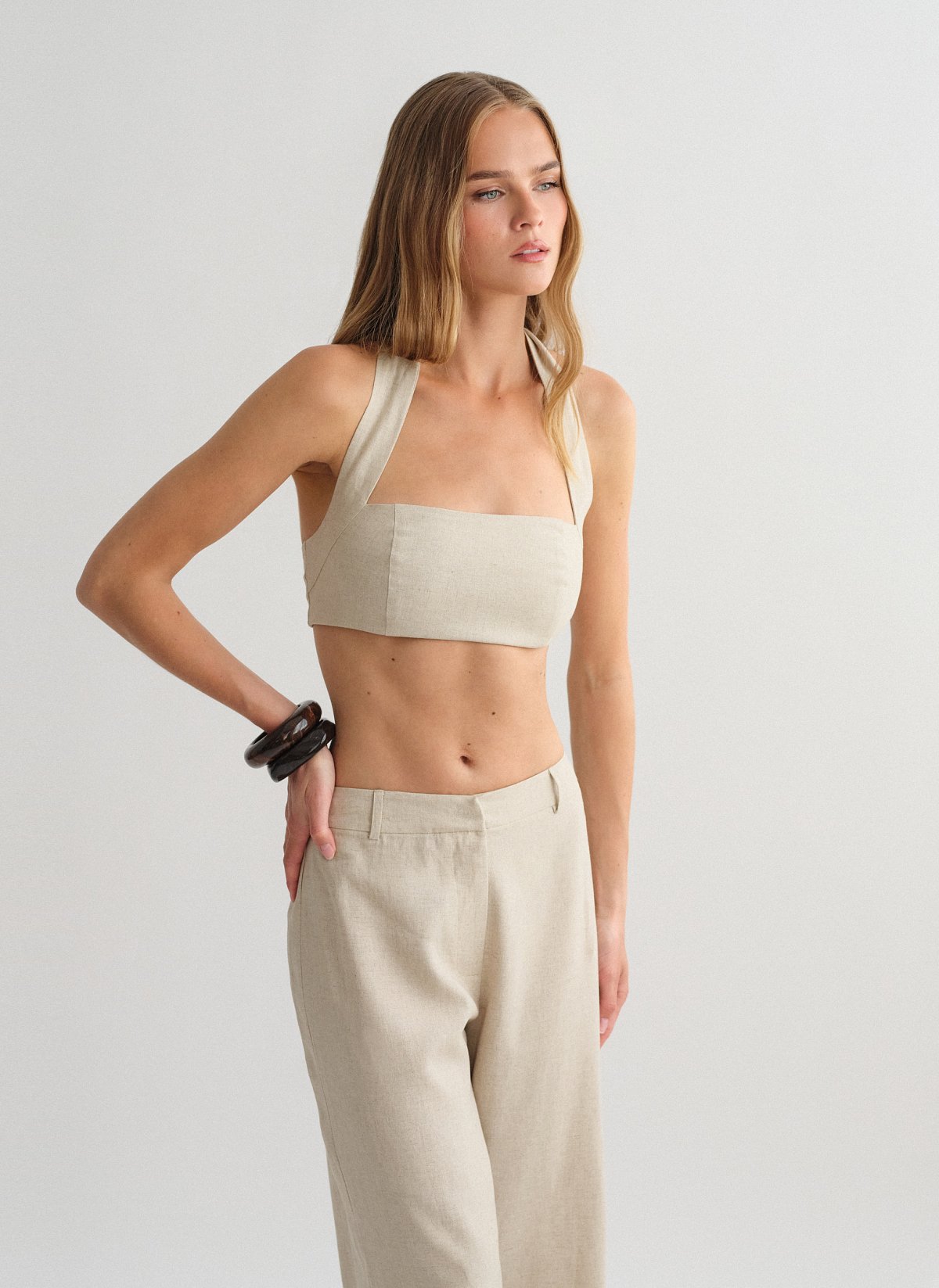 Λινό halter crop τοπ-19