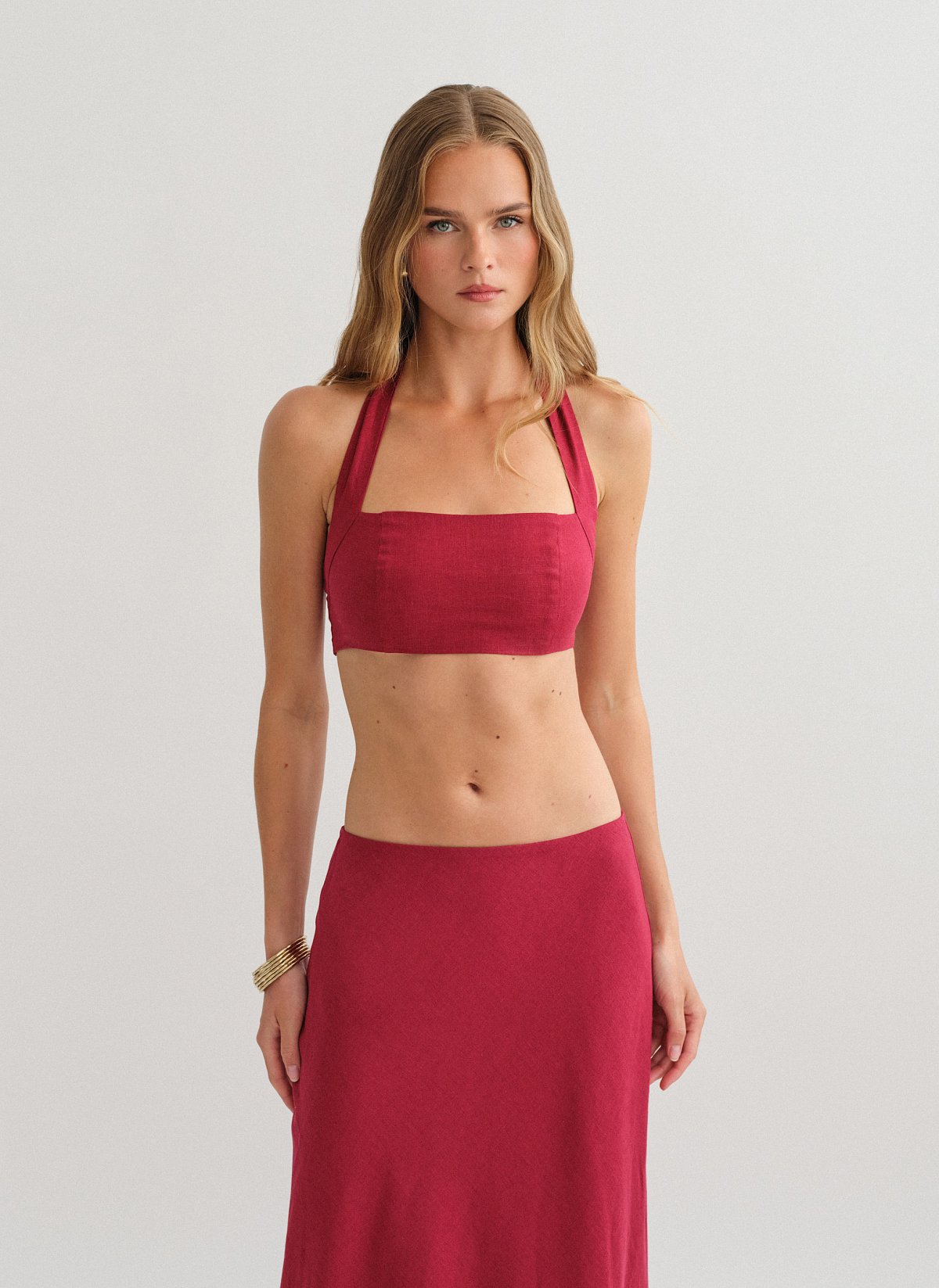 Λινό halter crop τοπ-17