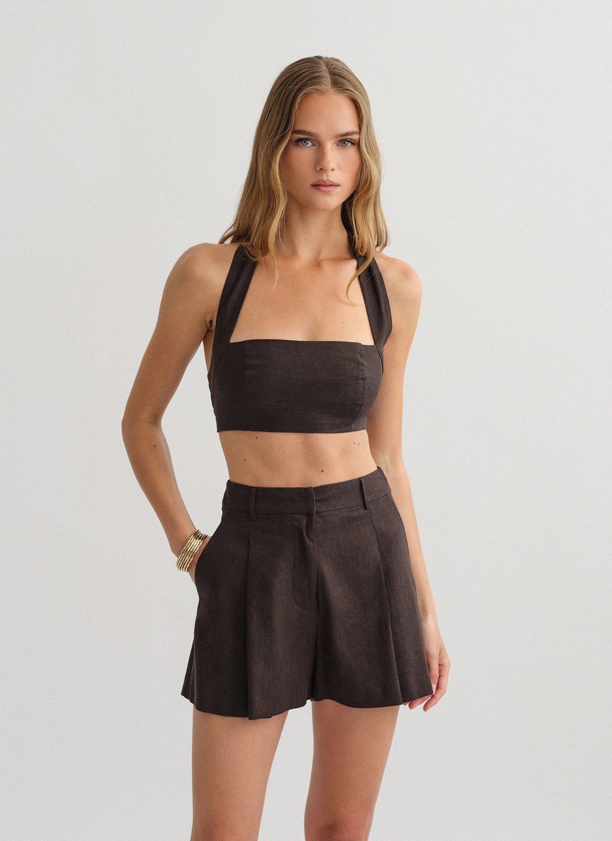 Λινό halter crop τοπ-5