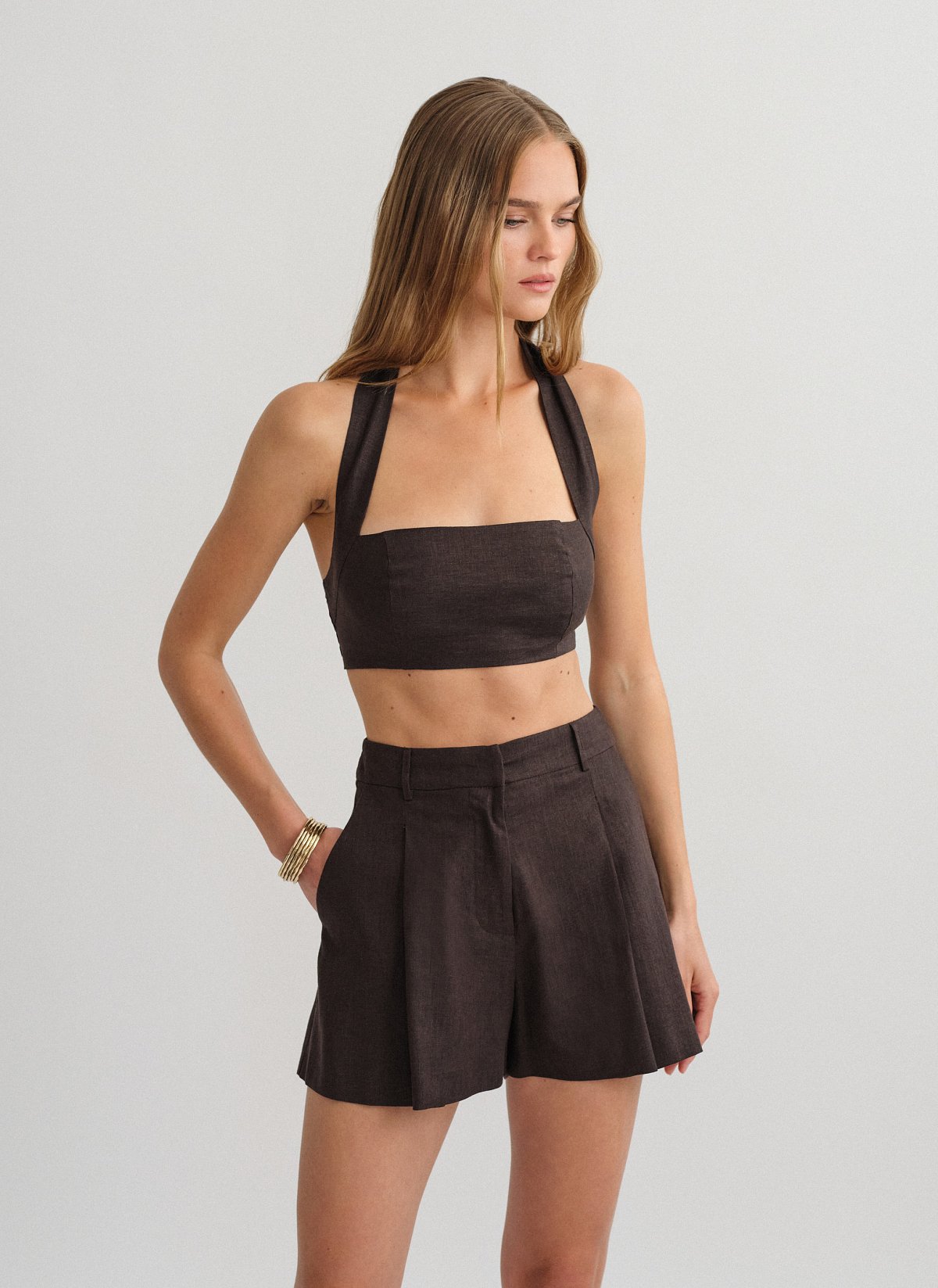 Λινό halter crop τοπ-7