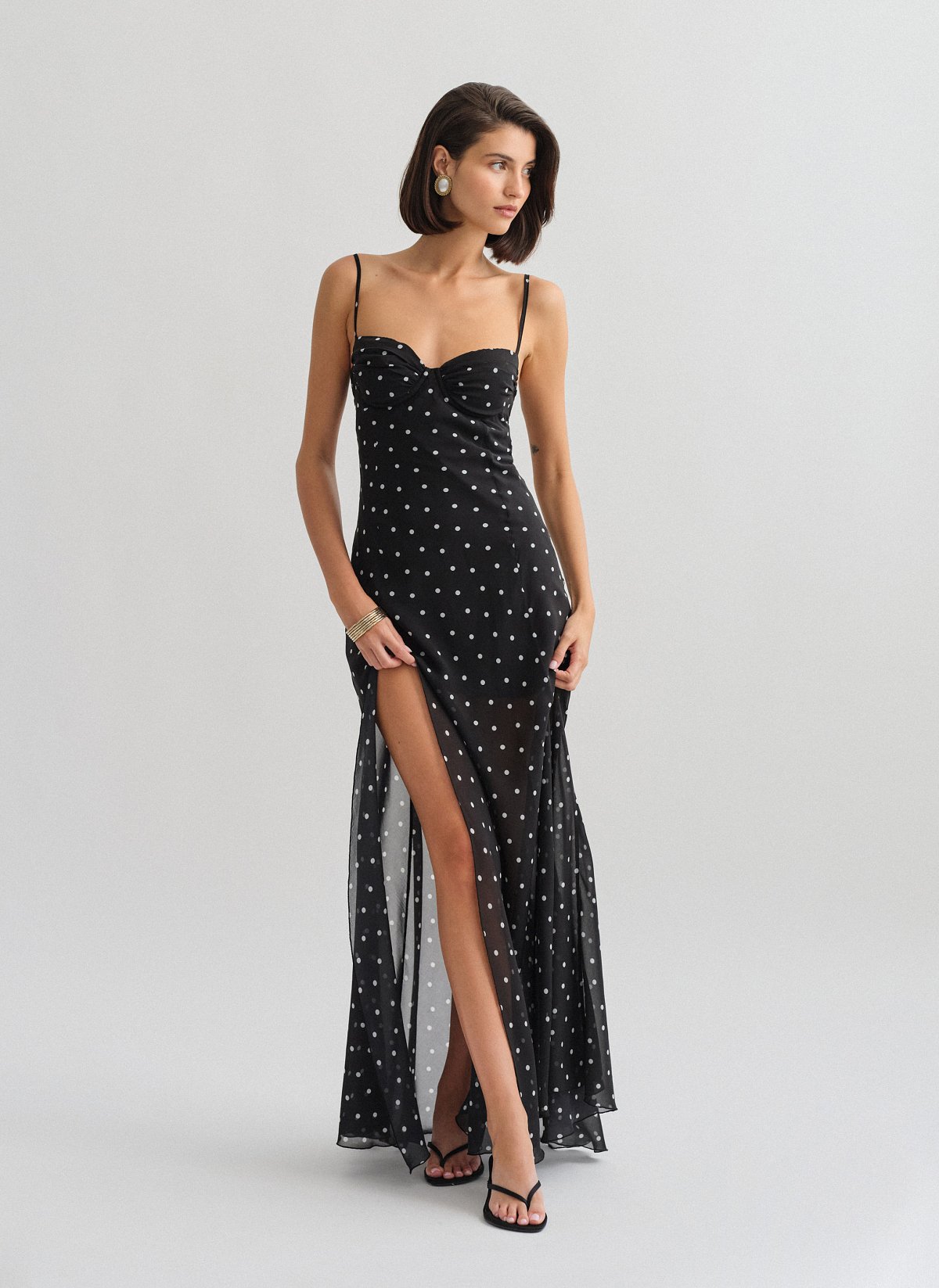 Polka dots maxi φόρεμα-3
