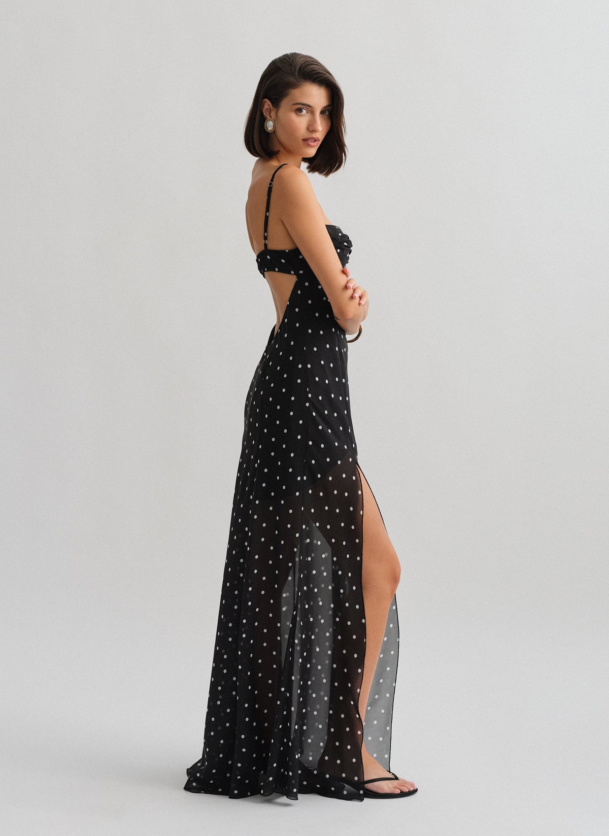 Polka dots maxi φόρεμα-7