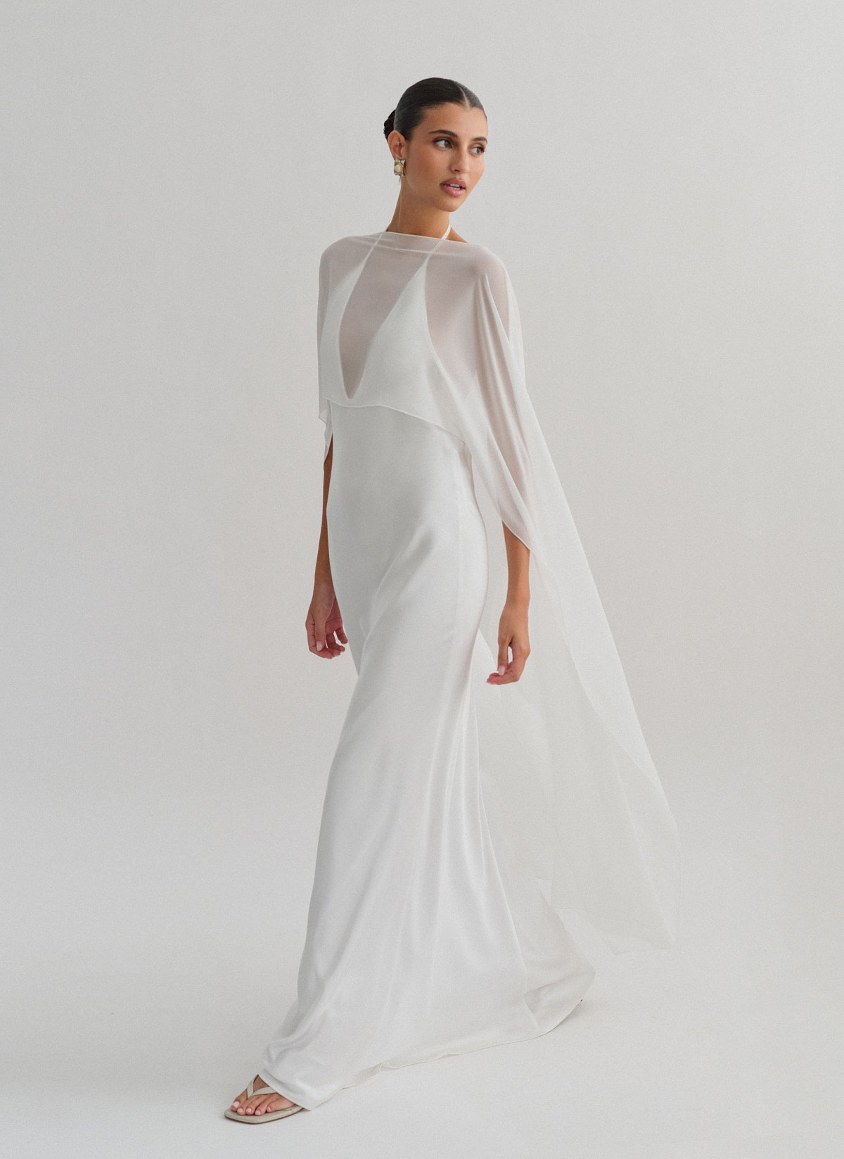 Σατέν halter maxi φόρεμα-19