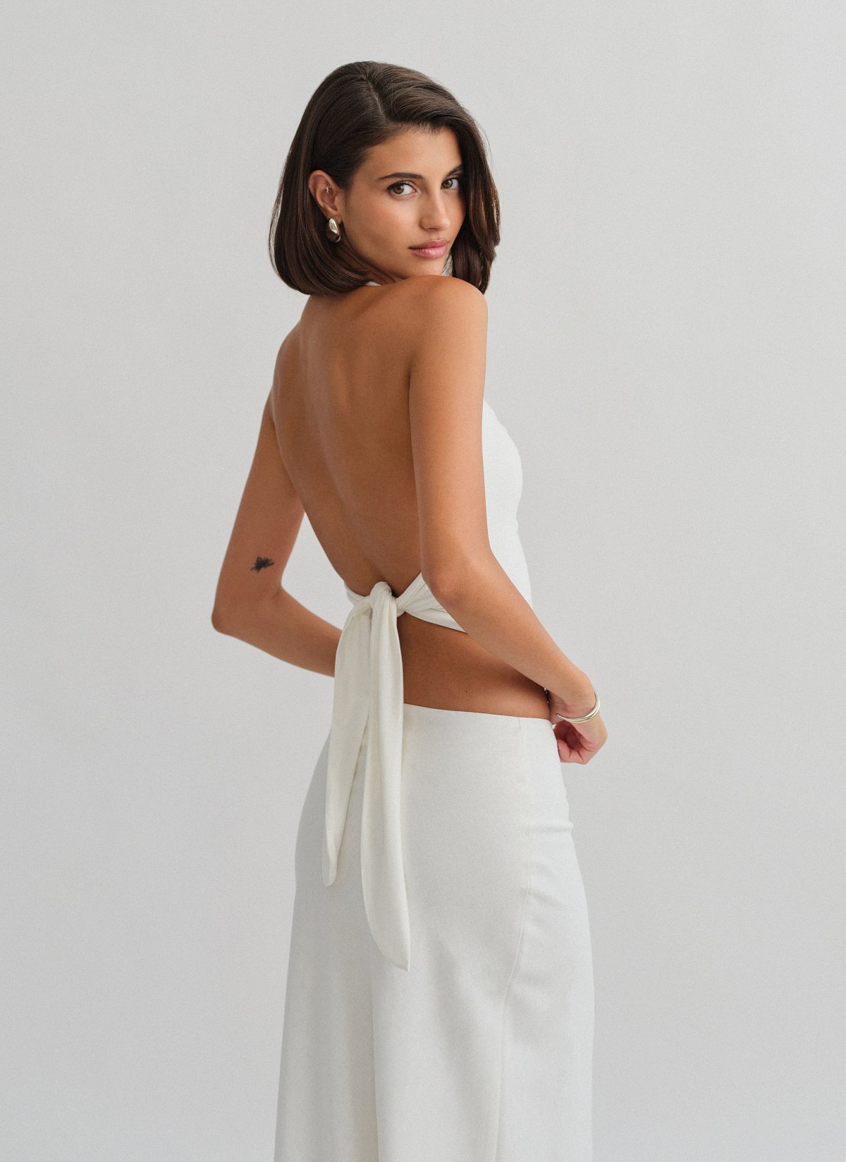 Halter τοπ με σούρες bamboo-2