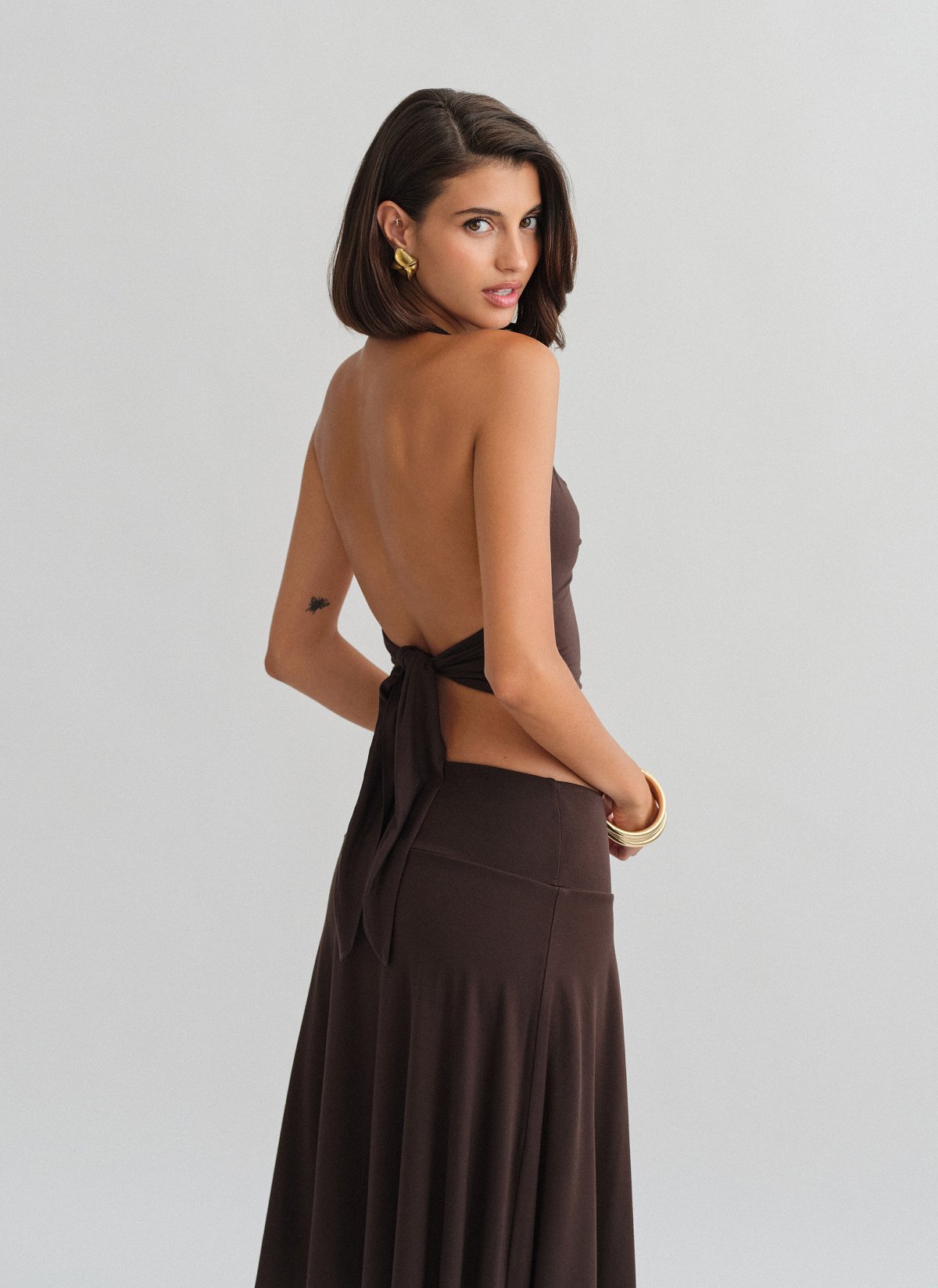 Halter τοπ με σούρες bamboo-5