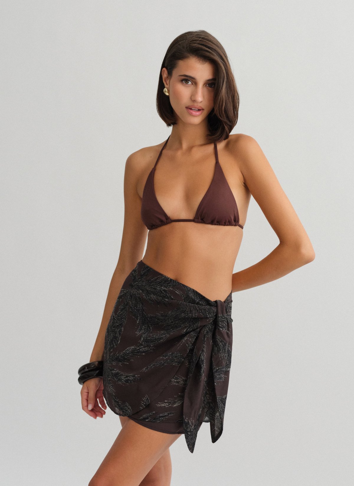 Printed mini wrap skirt-1