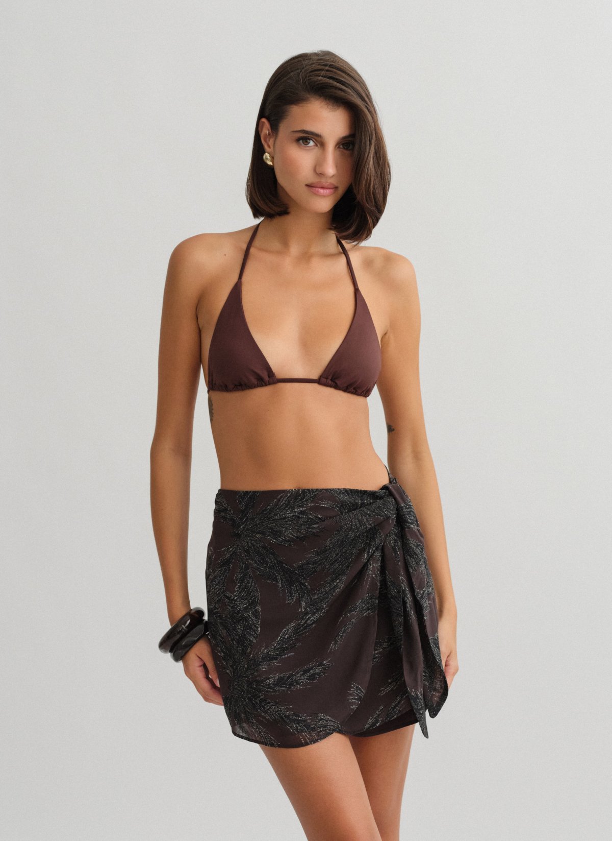 Printed mini wrap skirt-2