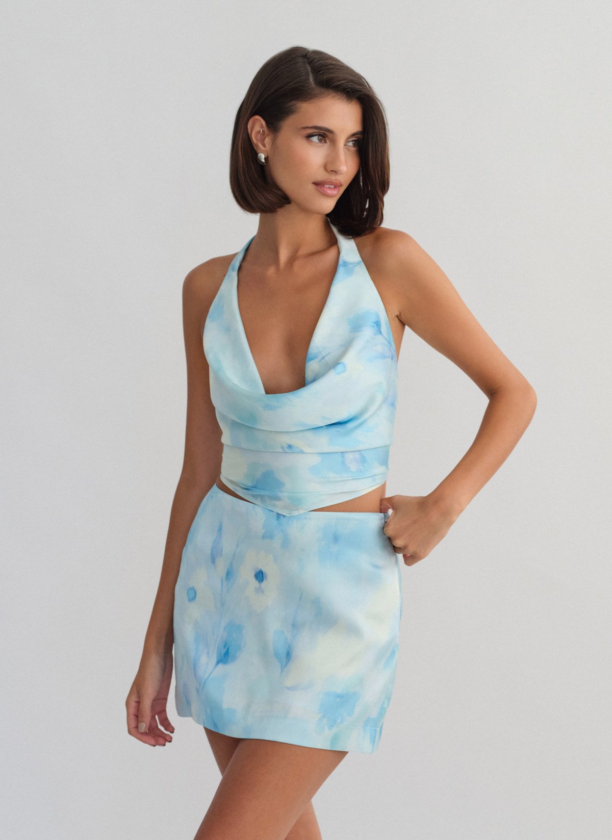 Mini skort in floral print-3