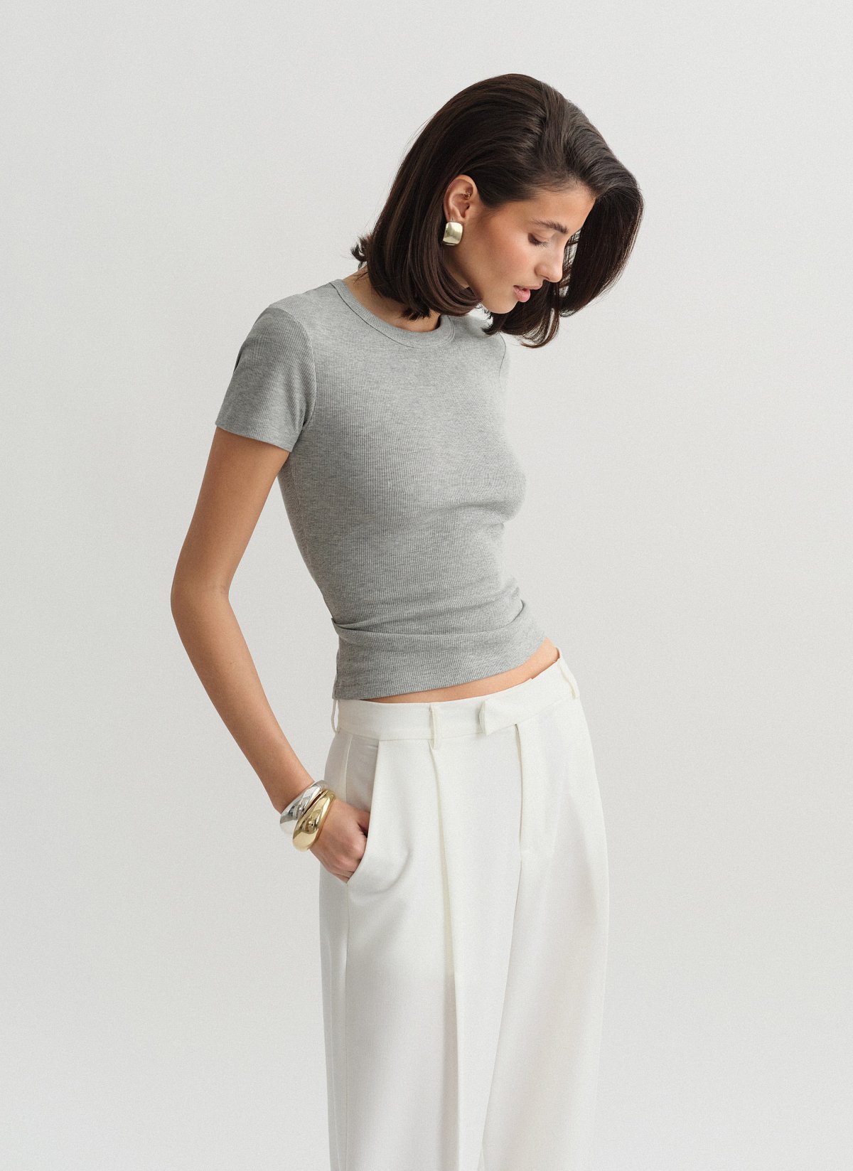 Basic κοντομάνικη μπλούζα ριπ-8