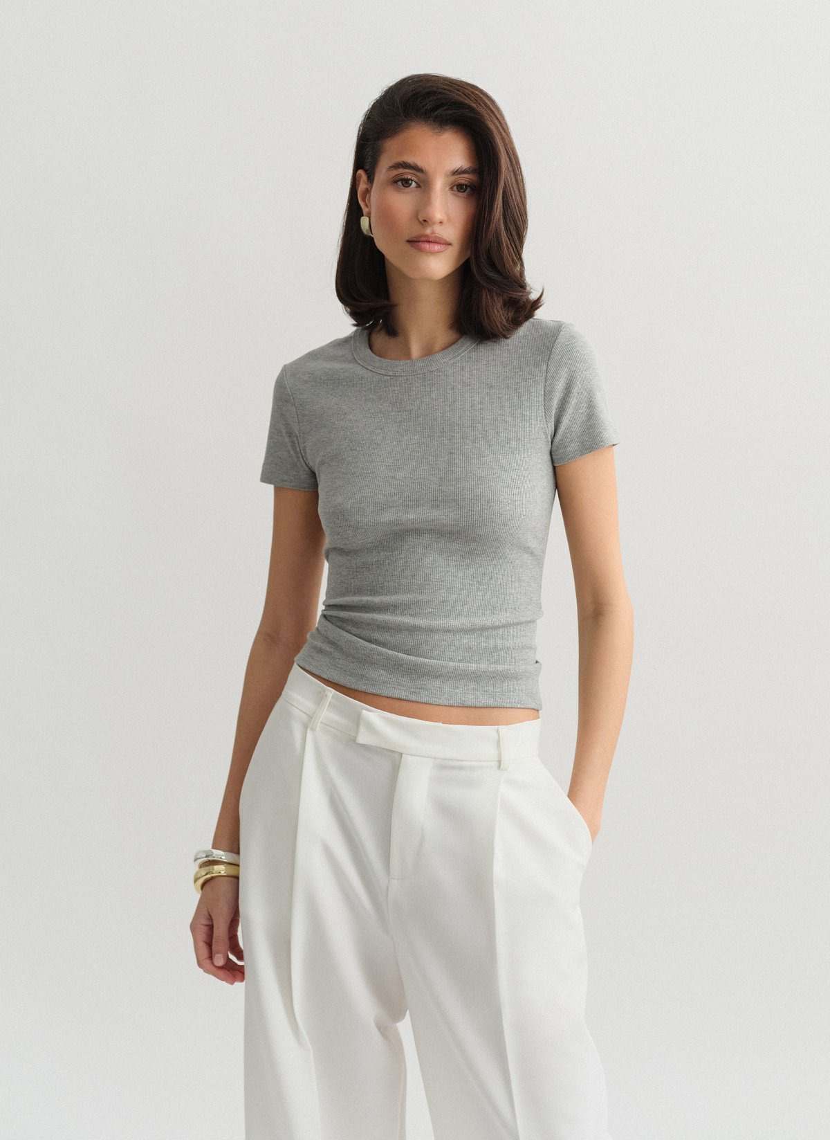 Basic κοντομάνικη μπλούζα ριπ-9