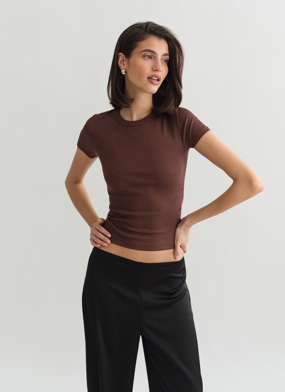 Basic κοντομάνικη μπλούζα ριπ-3