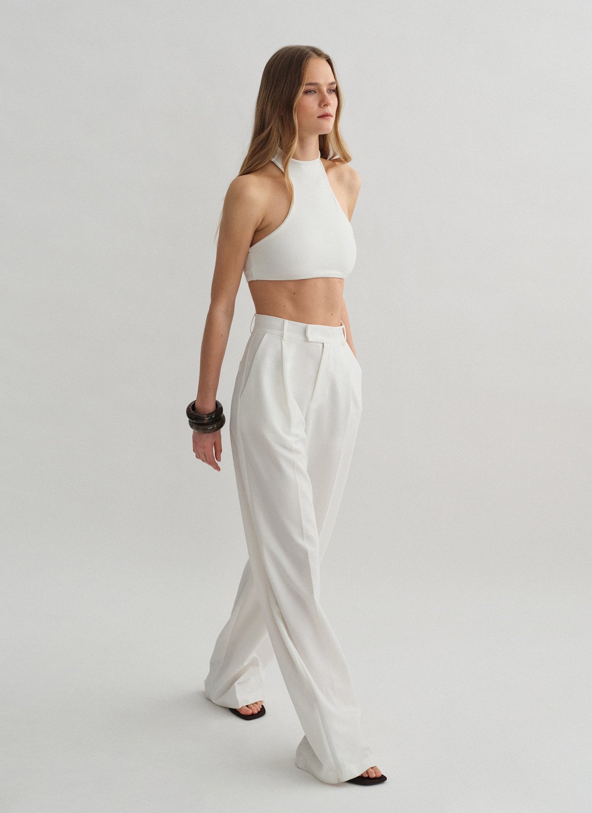 Υφασμάτινο παντελόνι με τσάκιση-14