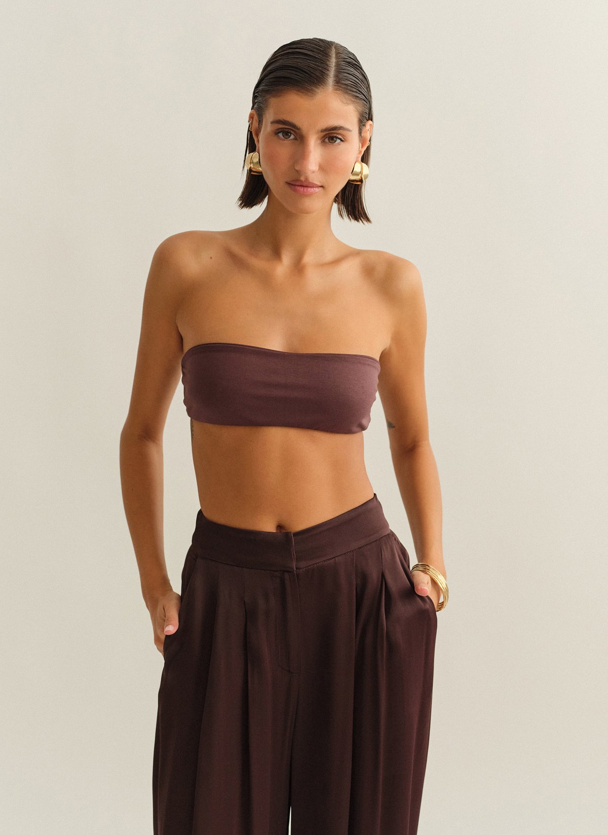 Strapless crop top bamboo-8