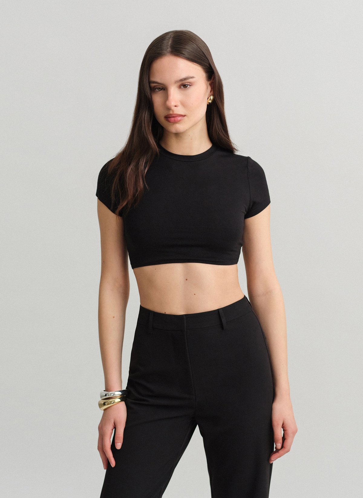 Bamboo crop top with elastic band-5