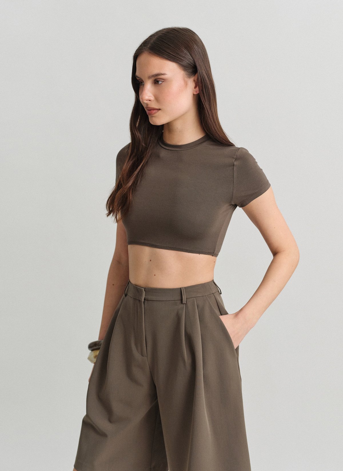 Bamboo crop top with elastic band-7