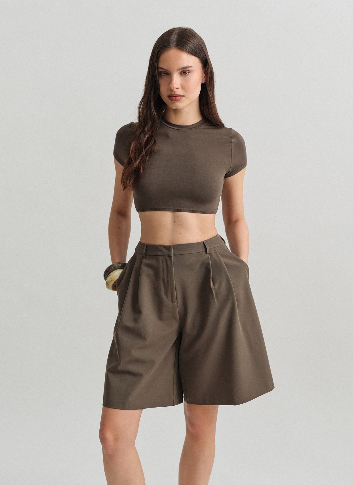 Bamboo crop top with elastic band-6