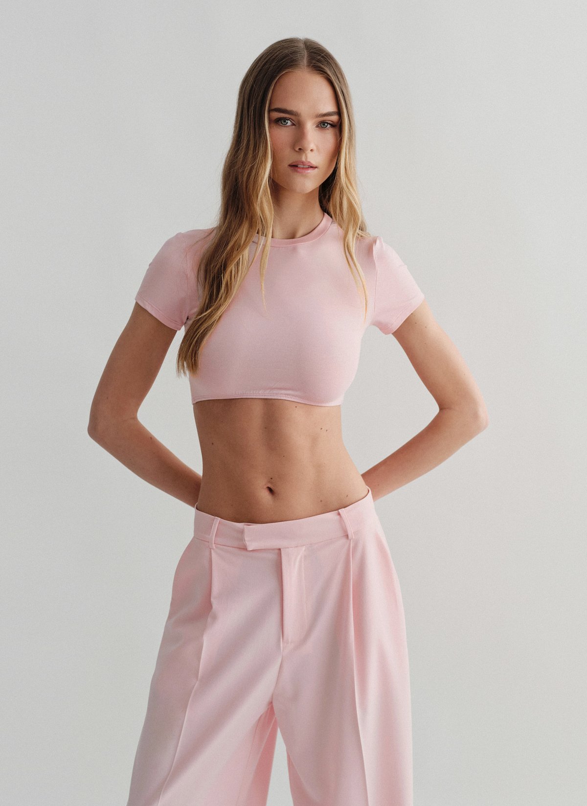 Κοντομάνικο crop τοπ με λάστιχο bamboo-4