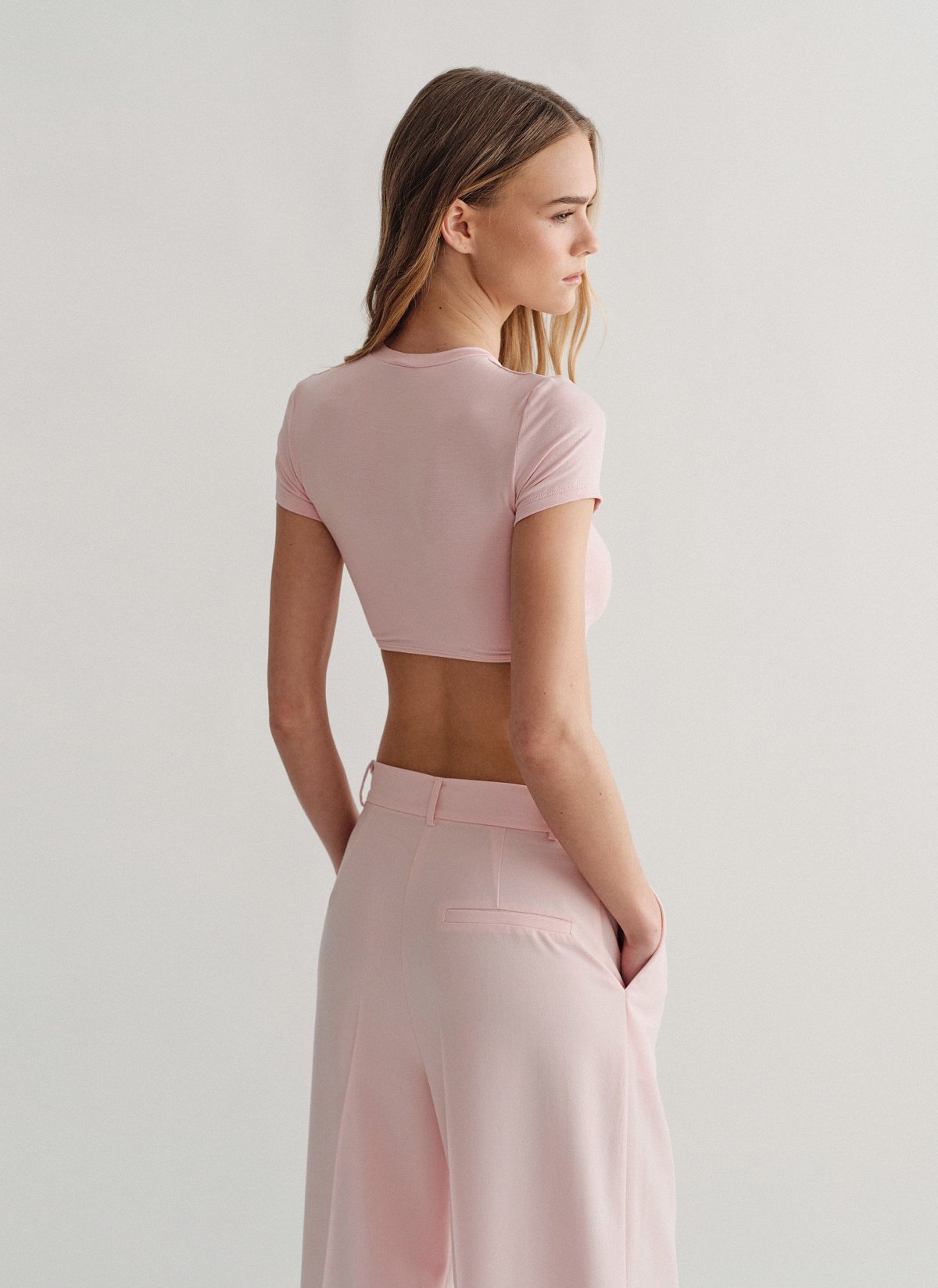 Κοντομάνικο crop τοπ με λάστιχο bamboo-9