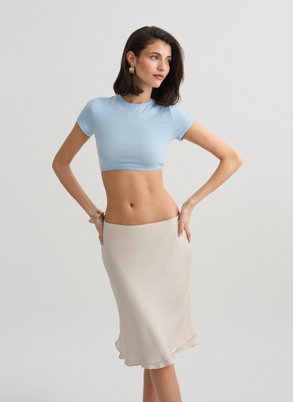 Bamboo crop top with elastic band-3