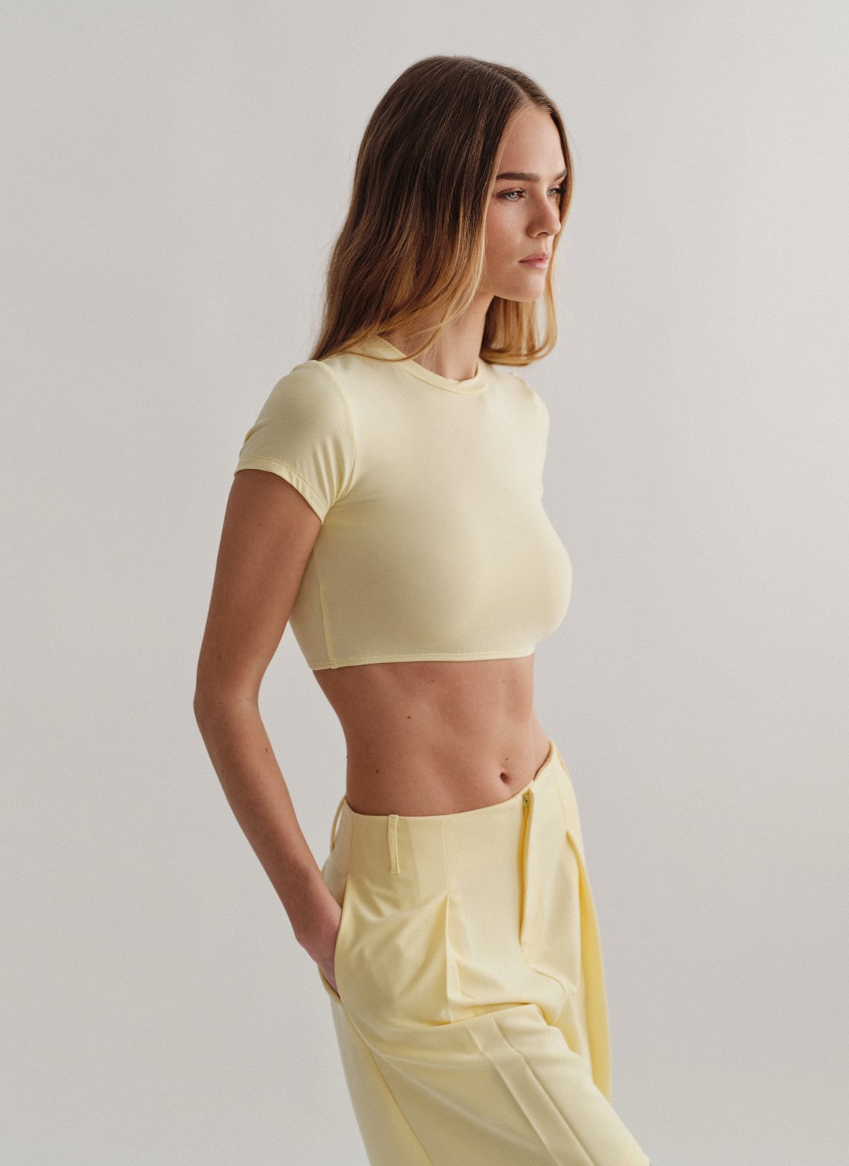 Bamboo crop top with elastic band-30