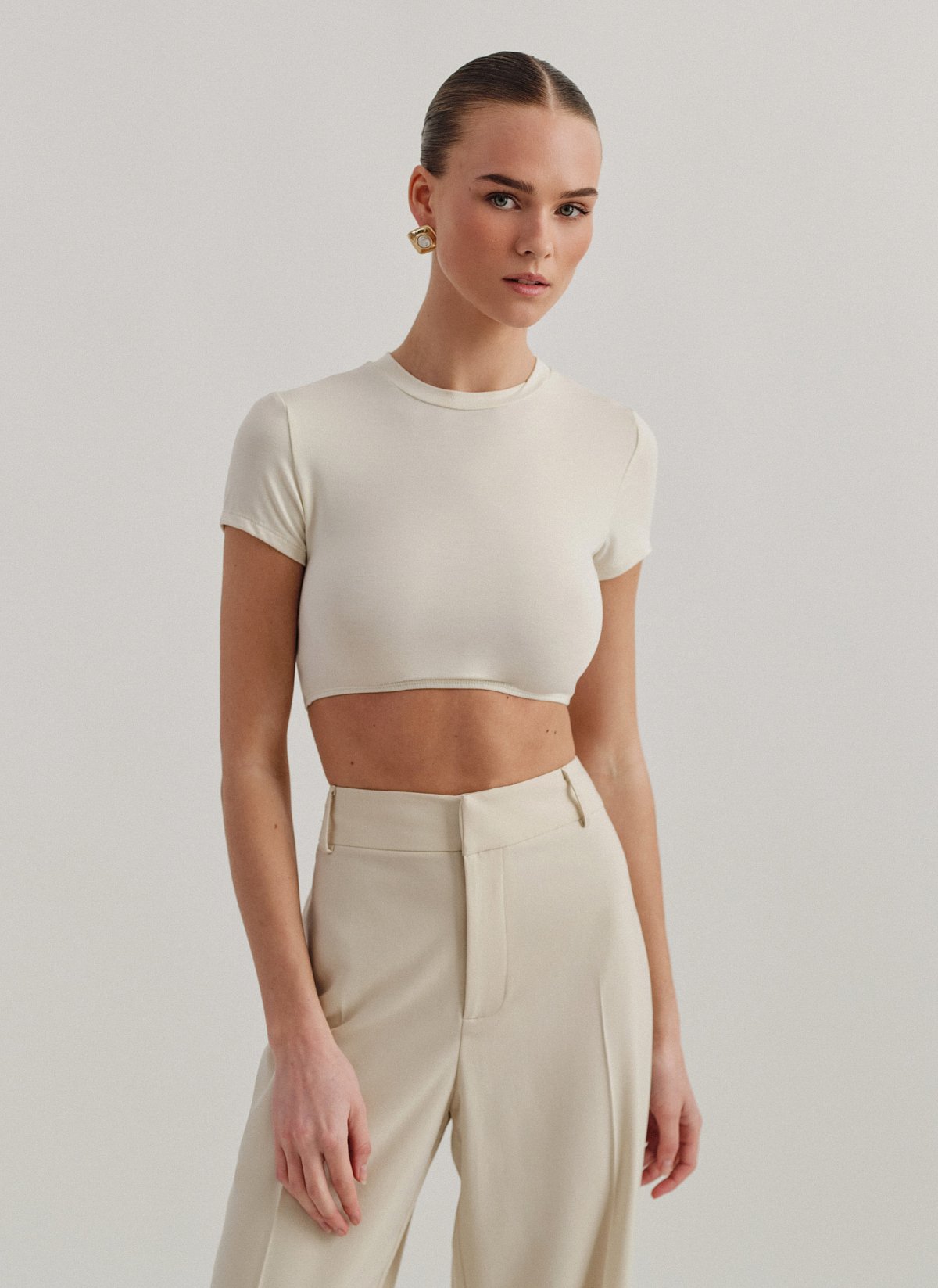 Bamboo crop top with elastic band-31