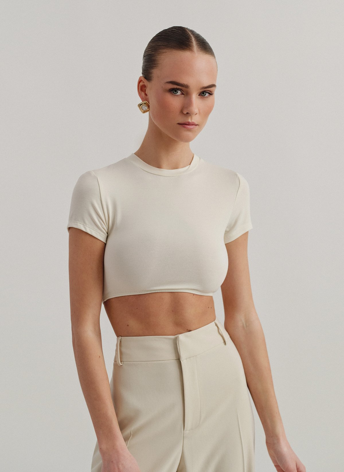 Bamboo crop top with elastic band-32