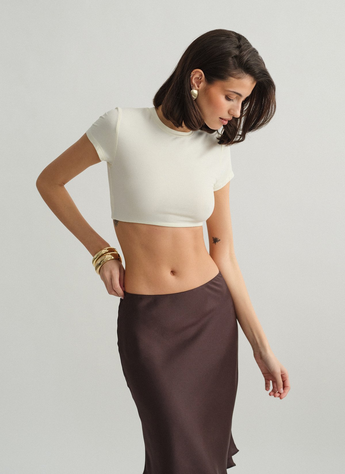 Bamboo crop top with elastic band-10