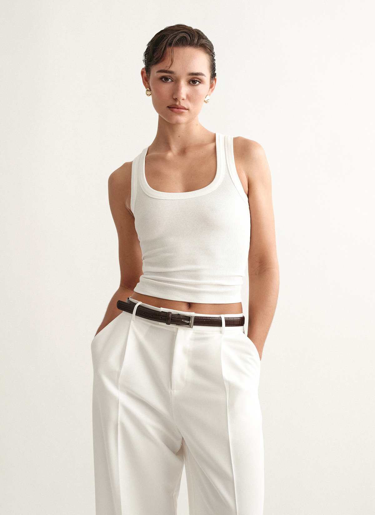 Basic αμάνικη μπλούζα ριπ-3