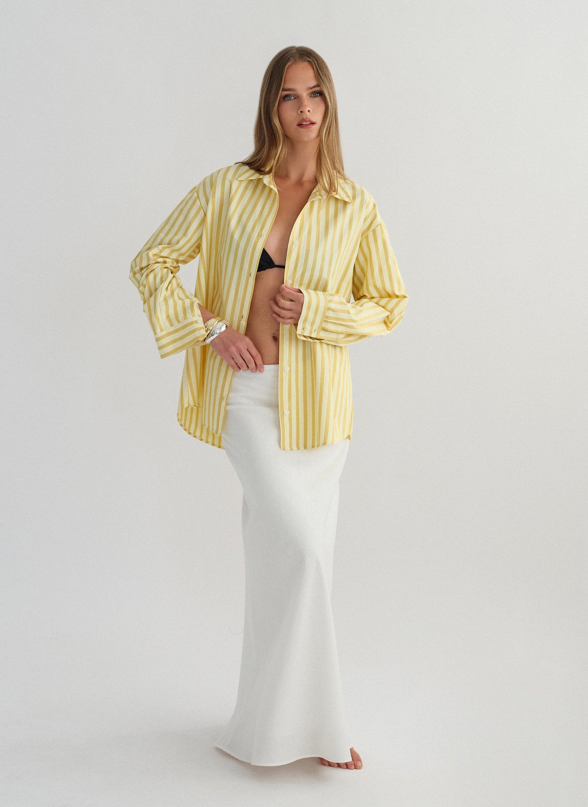Linen maxi skirt-4
