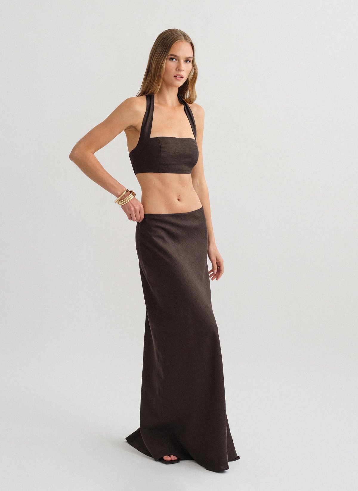 Linen maxi skirt-1