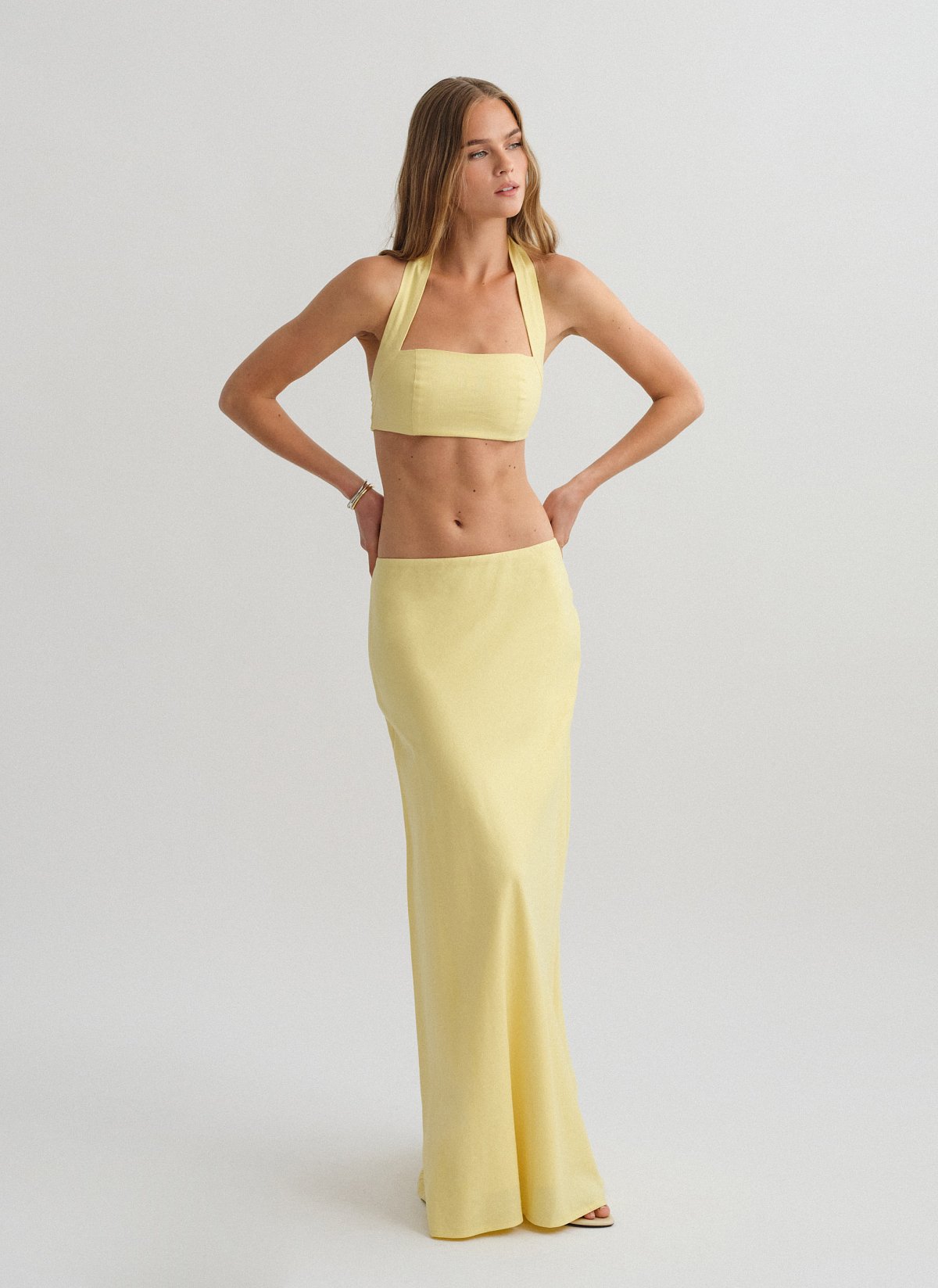 Linen maxi skirt-16