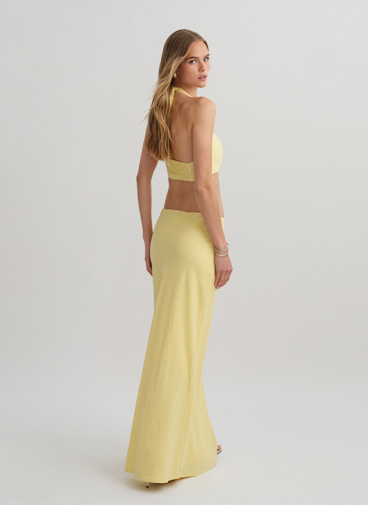 Linen maxi skirt-17